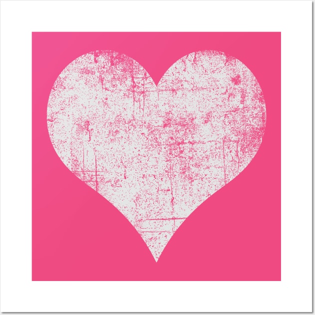 Cool cute love heart romantic grunge design Wall Art by Keleonie